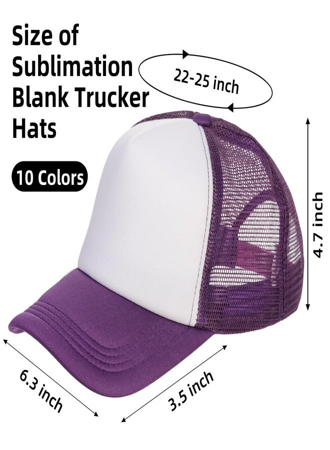 WRINGKIT 10 Pack Blank Trucker Hat, Summer Mesh Baseball Cap, Polyester Sublimation Hats with Adjustable Snapback Strap, Plain Trucker Hats for Women and Men, DIY Your Custom Hats Black - Image 2